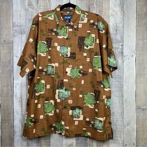 Newport Blue Large 16-16-1/2 Short Sleeve Button Front Woodsy Shirt